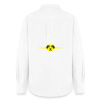 Palm Trees Beach Icon - Women's Oxford Shirt - white - Back - AI Model Female 172 light (172cm)