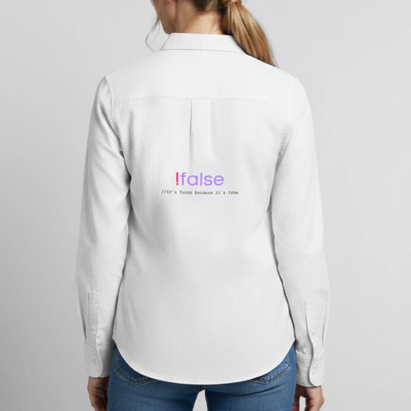 Ifalse Funny Coder Programming Pun Women's Oxford Shirt