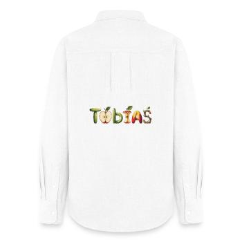 Tobias, Name, Motif, Apple, Letters, Fruit - Women's Oxford Shirt - white - Back - AI Model Female 172 light (172cm)