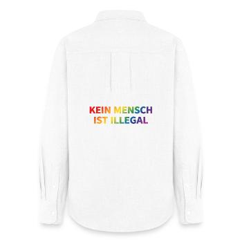 No One Is Illegal Rainbow - Women's Oxford Shirt - white - Back - AI Model Female 172 light (172cm)