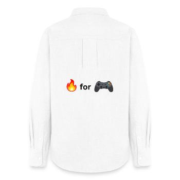 Flamme_for_Gaming - Chemise Oxford Femme - blanc - Dos - AI Model Female 172 light (172cm)