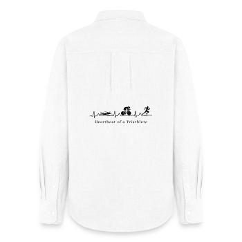 Battement de cœur d’un triathlète - Chemise Oxford Femme - blanc - Dos - AI Model Female 172 light (172cm)