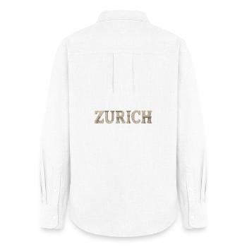 Zurich City Typography Design - Women's Oxford Shirt - white - Back - AI Model Female 172 light (172cm)