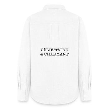 Célibataire et Charmant  - Chemise Oxford Femme - blanc - Dos - AI Model Female 172 light (172cm)