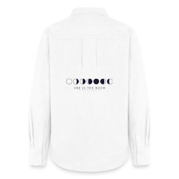 She is the moon - Women's Oxford Shirt - white - Back - AI Model Female 172 light (172cm)