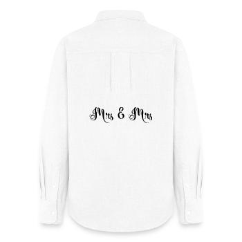Mrs & Mrs Design for Lesbian Weddings - Women's Oxford Shirt - white - Back - AI Model Female 172 light (172cm)