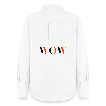 WOW tri-colour - Women's Oxford Shirt - white - Back - AI Model Female 172 light (172cm)