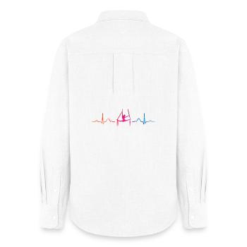 Vertical Scarf Heartbeat Aerial Acrobatics Aerial Silk - Women's Oxford Shirt - white - Back - AI Model Female 172 light (172cm)