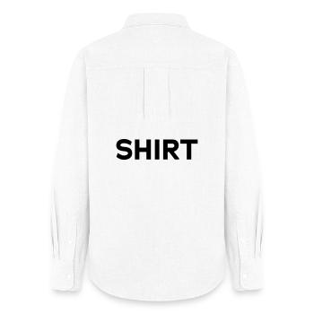 SHIRT SHIT Shirt Marke Markenshirt Typo Typografie - Frauen Oxford Hemd - Weiß - Hinten - AI Model Female 172 light (172cm)