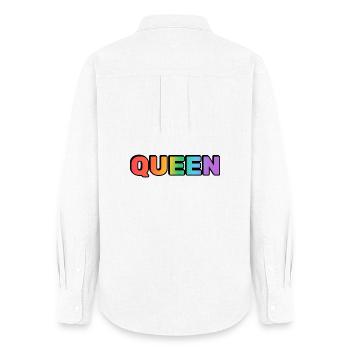 KÖNIGIN REGENBOGEN - Frauen Oxford Hemd - Weiß - Hinten - AI Model Female 172 light (172cm)