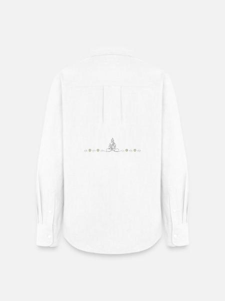 Zen Buddha Silhouette auf Schwarz - Frauen Oxford Hemd - Weiß