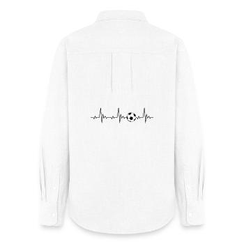 Football Heartbeat Frequency Pulse ECG Soccer - Women's Oxford Shirt - white - Back - AI Model Female 172 light (172cm)