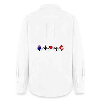 Cardio heart with Flag Australia flag Switzerland - Women's Oxford Shirt - white - Back - AI Model Female 172 light (172cm)
