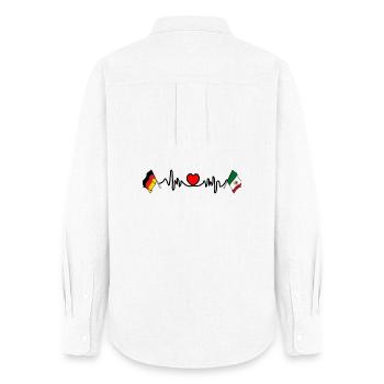 Herz-Kreislauf-Herz mit Flagge Deutschland und Flagge Mexiko - Frauen Oxford Hemd - Weiß - Hinten - AI Model Female 172 light (172cm)