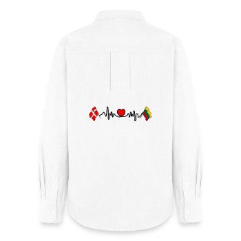 Cardio heart Flag Denmark, flag Lithuania - Women's Oxford Shirt - white - Back - AI Model Female 172 light (172cm)