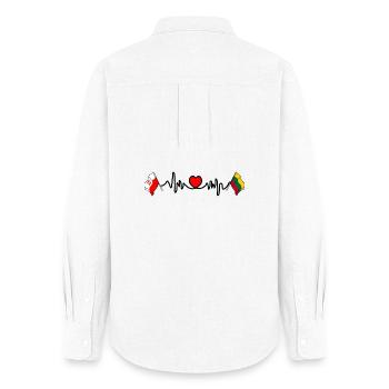 Cardio heart Flag Poland, Lithuania - Women's Oxford Shirt - white - Back - AI Model Female 172 light (172cm)