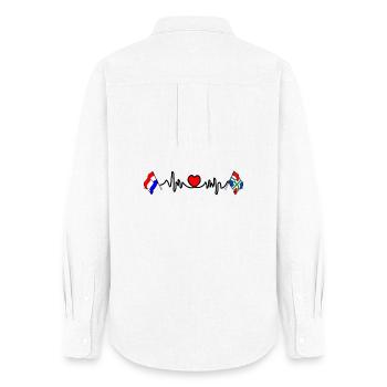 Cardio heart Flag Netherlands, Groningen - Women's Oxford Shirt - white - Back - AI Model Female 172 light (172cm)