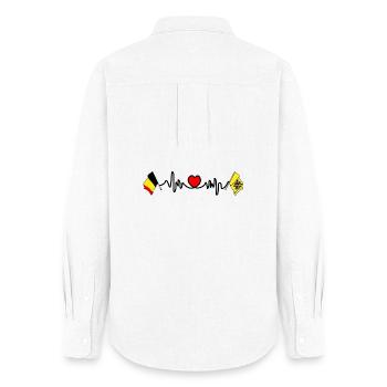 Cardio heart Flag of Belgium, flag of Flanders - Women's Oxford Shirt - white - Back - AI Model Female 172 light (172cm)