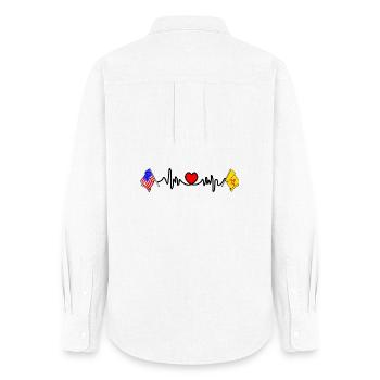 Cardio heart with USA flag and New Mexico flag - Women's Oxford Shirt - white - Back - AI Model Female 172 light (172cm)