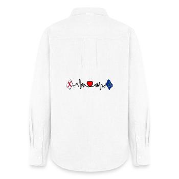 Drapeau du West Sussex + battement de cœur & drapeau anglais - Chemise Oxford Femme - blanc - Dos - AI Model Female 172 light (172cm)