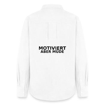 Motivé mais fatigué - Chemise Oxford Femme - blanc - Dos - AI Model Female 172 light (172cm)