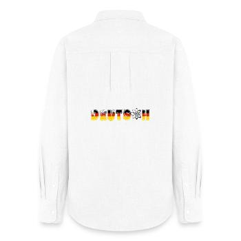DEUTSCH Schriftzug | German - Frauen Oxford Hemd - Weiß - Hinten - AI Model Female 172 light (172cm)
