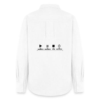 Pleine conscience, moments, souvenirs, bonheur - Chemise Oxford Femme - blanc - Dos - AI Model Female 172 light (172cm)