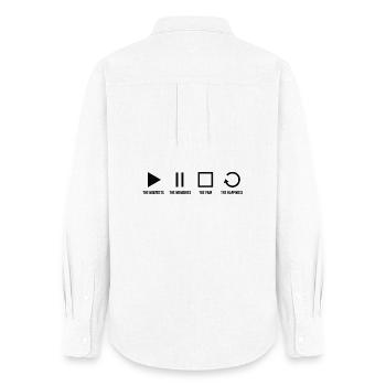 Mindfulness, Moments, Memories, Happiness - Women's Oxford Shirt - white - Back - AI Model Female 172 light (172cm)