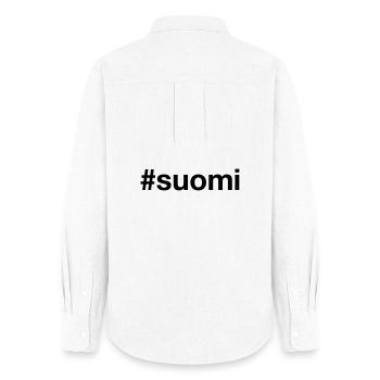 SUOMI Finnland Hashtag Finland - Frauen Oxford Hemd - Weiß - Hinten - AI Model Female 172 light (172cm)
