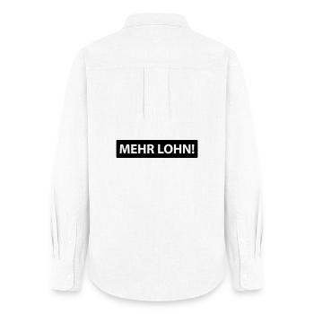 mehr lohn! - Frauen Oxford Hemd - Weiß - Hinten - AI Model Female 172 light (172cm)