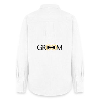 groom ringe team junggesellenabschied bachelor par - Frauen Oxford Hemd - Weiß - Hinten - AI Model Female 172 light (172cm)