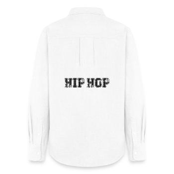 HIP HOP Rap Oldschool - Frauen Oxford Hemd - Weiß - Hinten - AI Model Female 172 light (172cm)