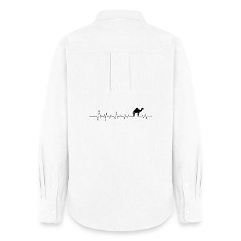 Chameau battant le cœur - Chemise Oxford Femme - blanc - Dos - AI Model Female 172 light (172cm)