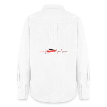 Heartbeat Boat Motorboat - Women's Oxford Shirt - white - Back - AI Model Female 172 light (172cm)