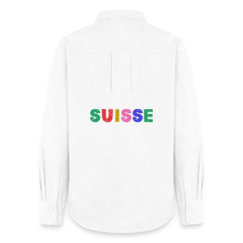 SWITZERLAND - Women's Oxford Shirt - white - Back - AI Model Female 172 light (172cm)