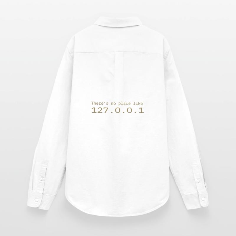 Programmeur Nerd IT Aucun endroit comme Localhost Chemise Oxford Femme