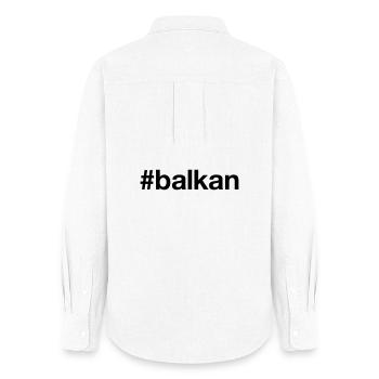 BALKAN Hashtag - Frauen Oxford Hemd - Weiß - Hinten - AI Model Female 172 light (172cm)
