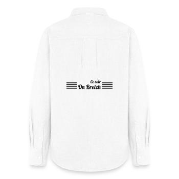 Ce soir On Breizh ! - Chemise Oxford Femme - blanc - Dos - AI Model Female 172 light (172cm)