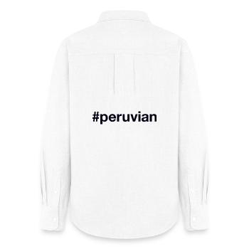 Peruvian Hashtag Peru - Women's Oxford Shirt - white - Back - AI Model Female 172 light (172cm)