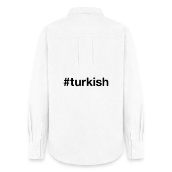 TURC Hashtag Türkei Turquie - Chemise Oxford Femme - blanc - Dos - AI Model Female 172 light (172cm)