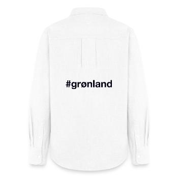 Greenland Greenland Hashtag - Women's Oxford Shirt - white - Back - AI Model Female 172 light (172cm)