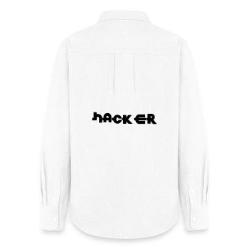 Hacker - Chemise Oxford Femme - blanc - Dos - AI Model Female 172 light (172cm)