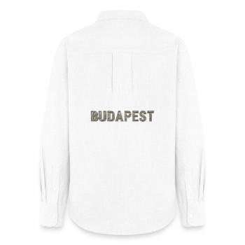 Budapest Architektur Typografie - Frauen Oxford Hemd - Weiß - Hinten - AI Model Female 172 light (172cm)