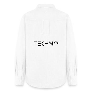 Logo de musique Minimal Techno - Chemise Oxford Femme - blanc - Dos - AI Model Female 172 light (172cm)