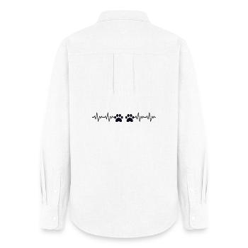 Paw ECG heartbeat - Women's Oxford Shirt - white - Back - AI Model Female 172 light (172cm)
