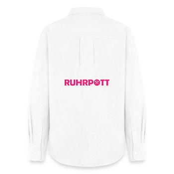 Ruhrpott - Dat hat wat mittn Herz zu tun - Zeche - Frauen Oxford Hemd - Weiß - Hinten - AI Model Female 172 light (172cm)
