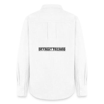 Techno de Détroit - Chemise Oxford Femme - blanc - Dos - AI Model Female 172 light (172cm)