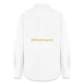 born on March 9 Birthday birthday - Women's Oxford Shirt - white - Back - AI Model Female 172 light (172cm)