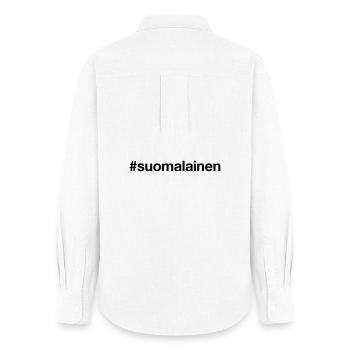 SUOMALAINEN Hashtag Ich bin Finne Finnland - Frauen Oxford Hemd - Weiß - Hinten - AI Model Female 172 light (172cm)