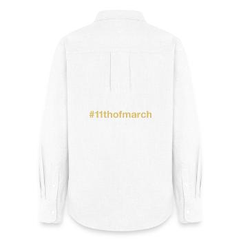 born on March 11 Birthday birthday - Women's Oxford Shirt - white - Back - AI Model Female 172 light (172cm)